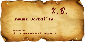 Knausz Borbála névjegykártya